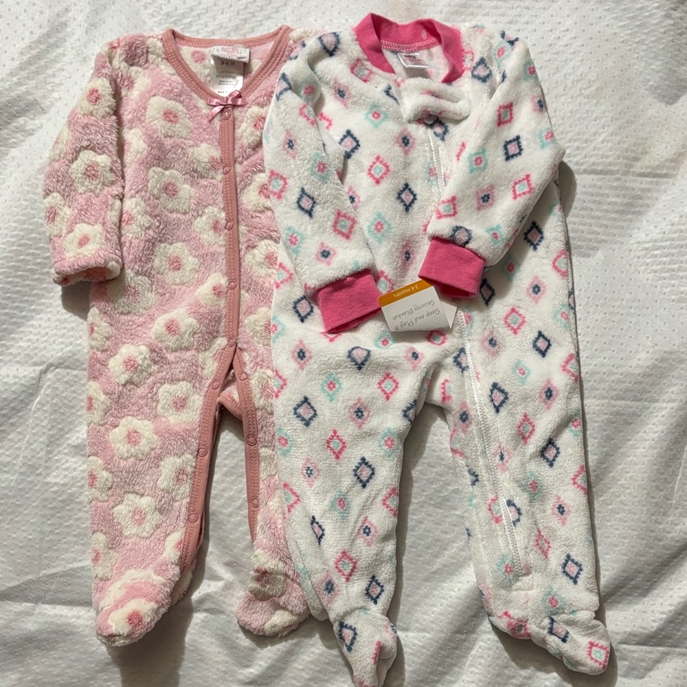 Cozy Pink and White Kids One Pieces